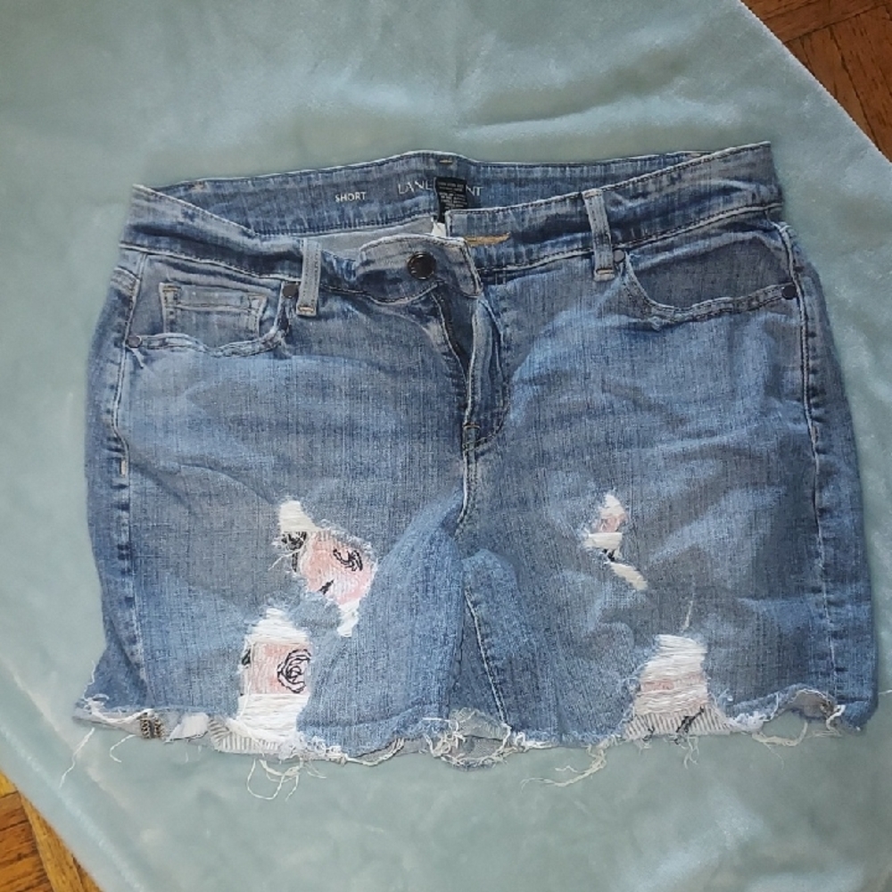 Lane Bryant Blue Distressed Jean Shorts